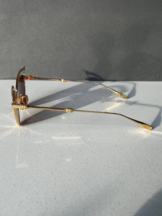 Valentino Cat Eye-Frame gold Titanium Sunglasses main image 4